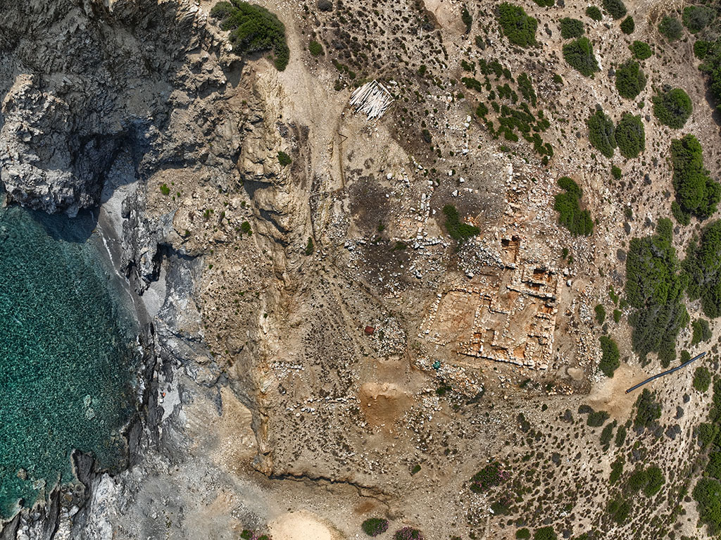 Αεροφωτογραφία του αρχαιολογικού χώρου στη θέση Καλό Χωράφι Μυλοποτάμου